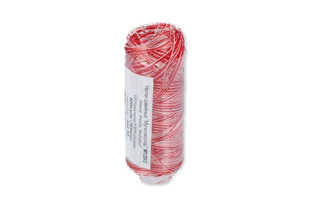Нитки вышивальные Gamma мультиколор M120/2, 10 шт, 400 я, Set 10 красные