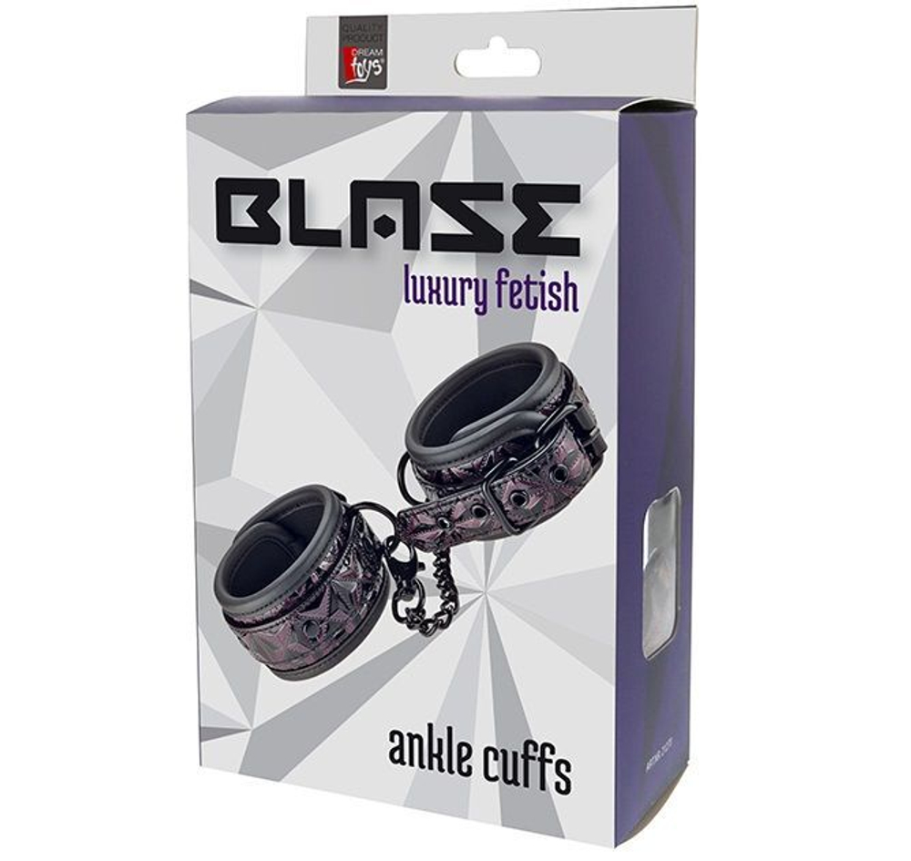 Фиолетово-чёрные оковы на ноги BLAZE ANKLE CUFF PURPLE (Цвет: фиолетовый с черным)