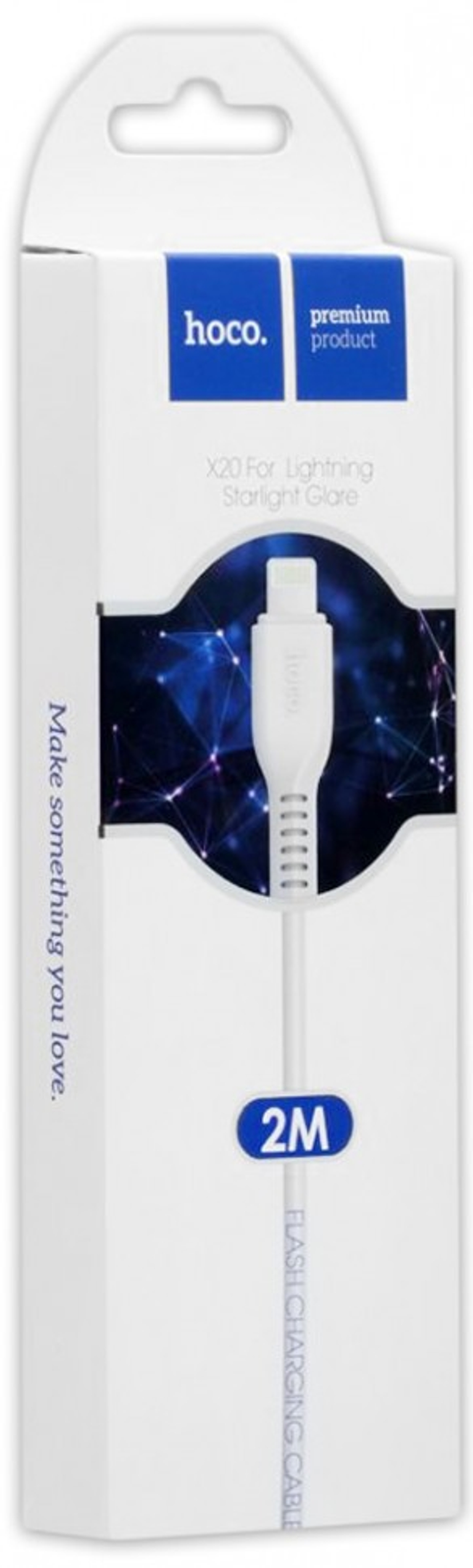 Usb Кабель-зарядка Lightning Hoco X20 Flash 2.0A 2м силиконовый белый