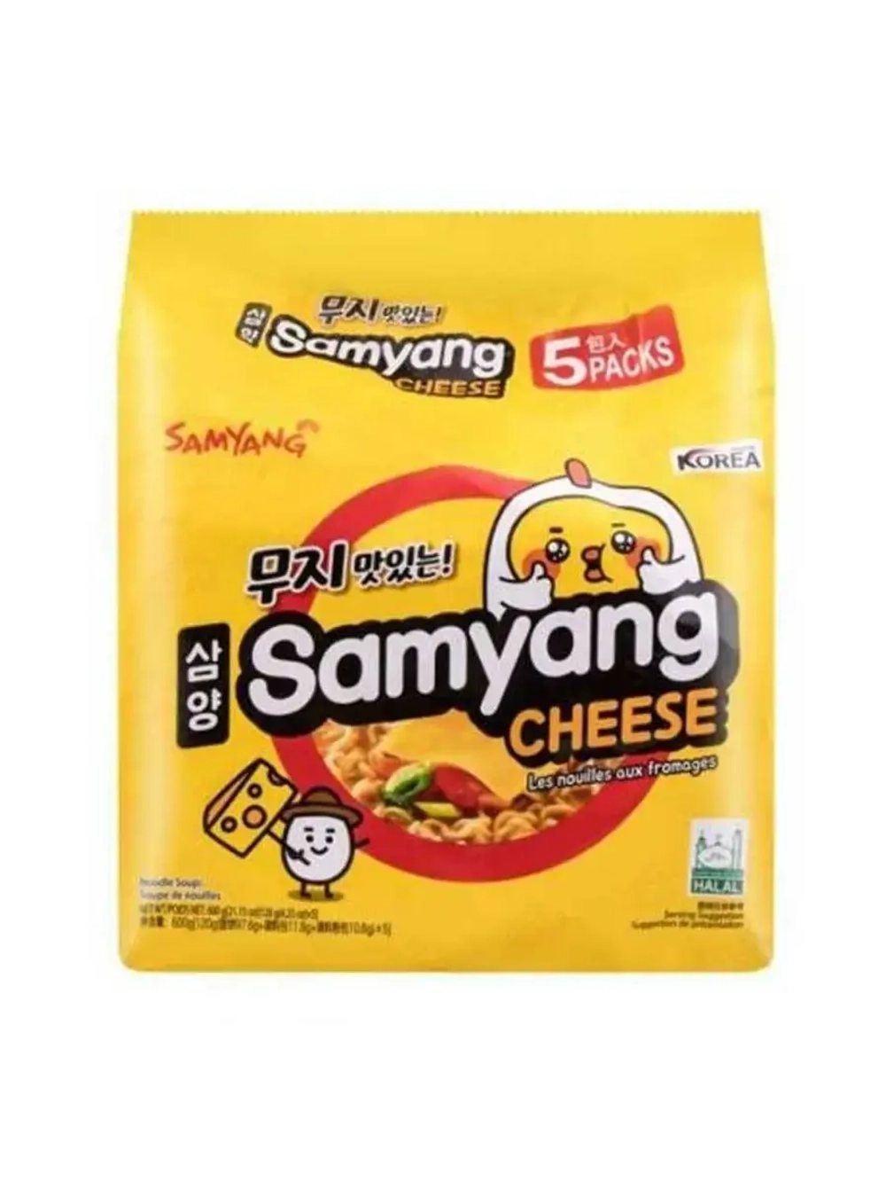 Корейская лапша б\п со вкусом сыра Samyang Cheese 120г, 5шт