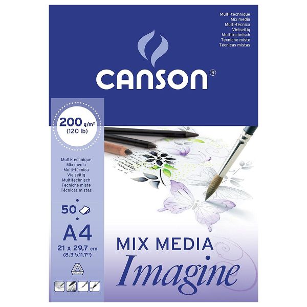 Альбом для графики Imagine 200 г/м², A4 21х29.7 см, склейка с одной стороны 50 л, Canson C200006008