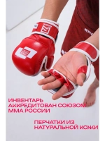 Перчатки для ММА Rage Союз ММА России кожа красный