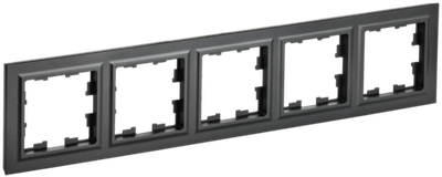BRITE Рамка 5-местная РУ-5-БрЧ черный IEK