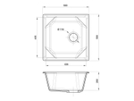 Мойка кухонная Granfest GF - U-500, 500x500x200мм, иней, искусственный камень, в комплекте — купить в Якутске | Все для мебели