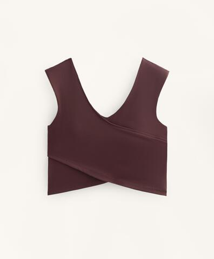 Oysho Топ Comfortlux, шоколадно-коричневый
