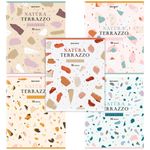 Тетрадь А5, 96 л., BRAUBERG, скоба, клетка, TWIN-лак, "Natura Terrazzo", 404431, 5шт