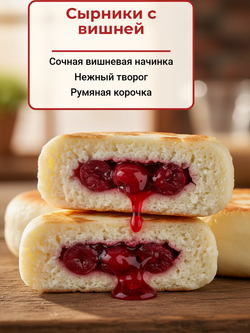 Сырники с вишневой начинкой 8 шт/ уп