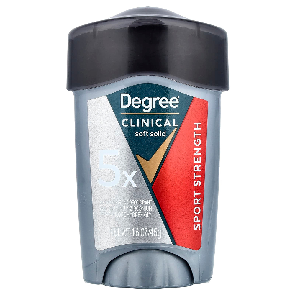 Degree, Clinical Protection, дезодорант-антиперспирант, мягкий твёрдый, Sport Strength, 48 г (1,7 унции)