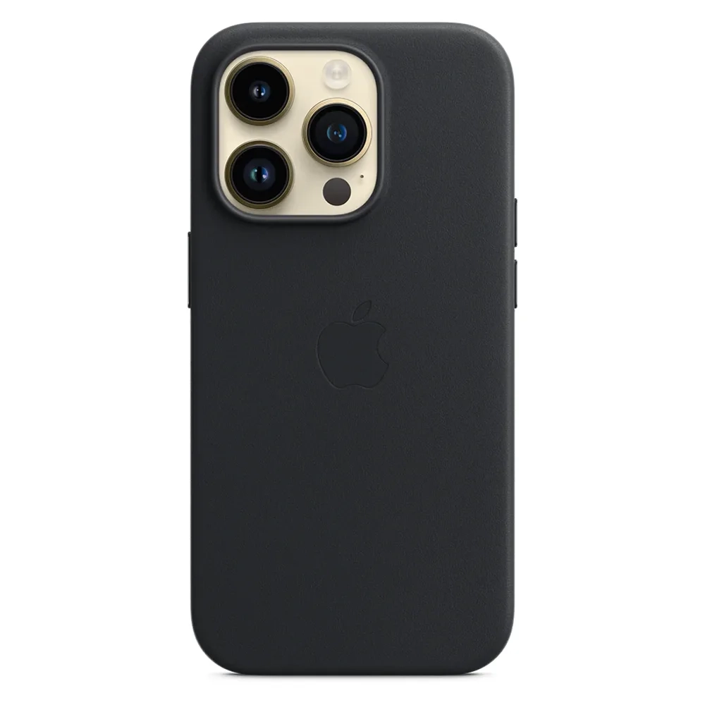 Кожаный чехол с поддержкой MagSafe Apple Leather Case для iPhone 14 Pro, Midnight (Темная ночь)