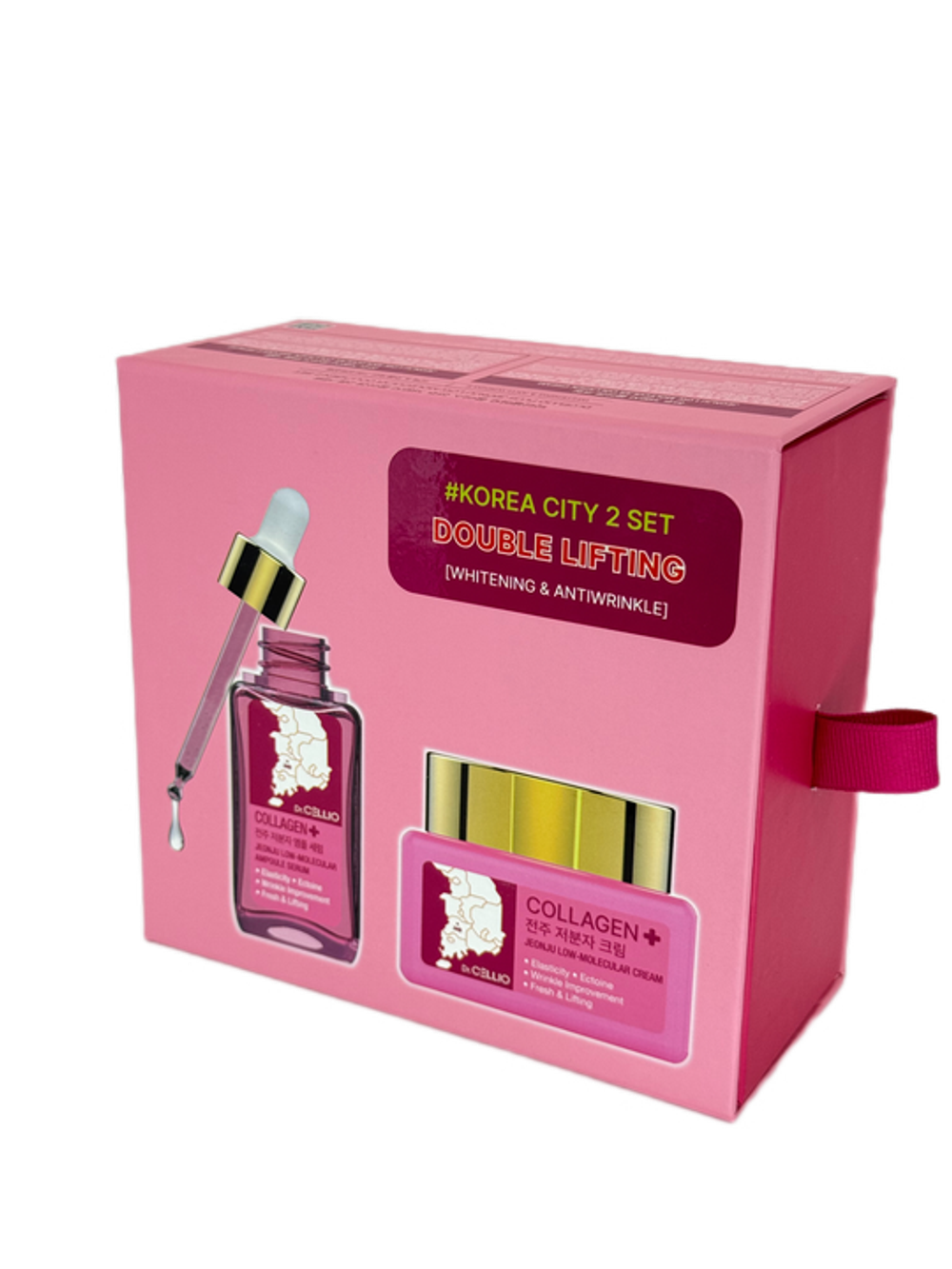 DR.CELLIO PLUS JEONJU LOW MOLECULAR COLLAGEN CREAM+AMPOULE SERUM