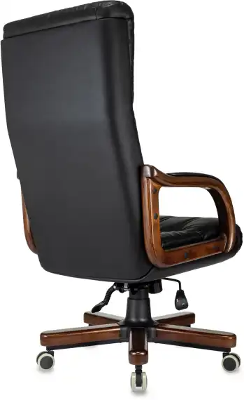 Кресло руководителя Бюрократ T-9932Walnut черный экокожа крестов. металл/дерево