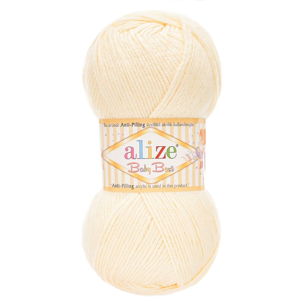 Пряжа Alize (Ализе) Baby Best / уп.5 мот. по 100 г, 240м, 001 молочный A