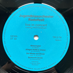 Винтажная виниловая пластинка LP Сборник Классческой Музыки Jugendblasorchester Radolfzell Live In Concert (Германия 1978)