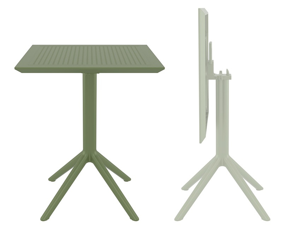 Стол пластиковый складной Siesta Contract Sky Folding Table 60, оливковый
