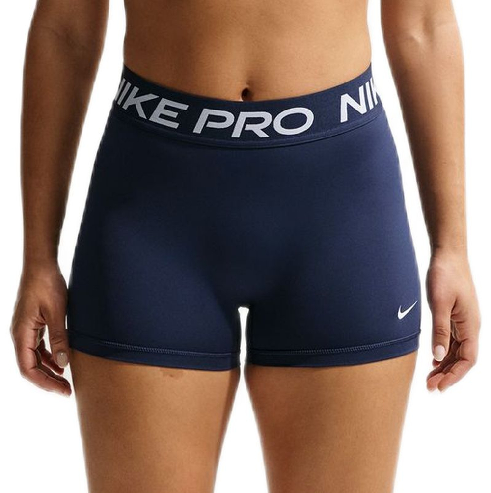 Женские теннисные шорты Nike Pro Dri-Fit 365 Mid-Rise 3in - midnight navy/white