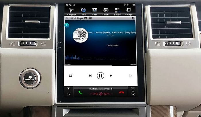 Магнитола для Range Rover Sport 2012-2013 (поддержка штатного меню BOSCH) - Kuberg NH-R1004-3 ("Тесла-Стиль") Android 11, Быстрая, CarPlay, SIM-слот