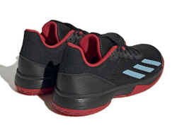 детские Кроссовки теннисные Adidas Courtflash - core black/preloved blue/better scarlet