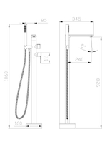 Напольный смеситель CEZARES LUX-VDP-01 для ванны c ручным душем
