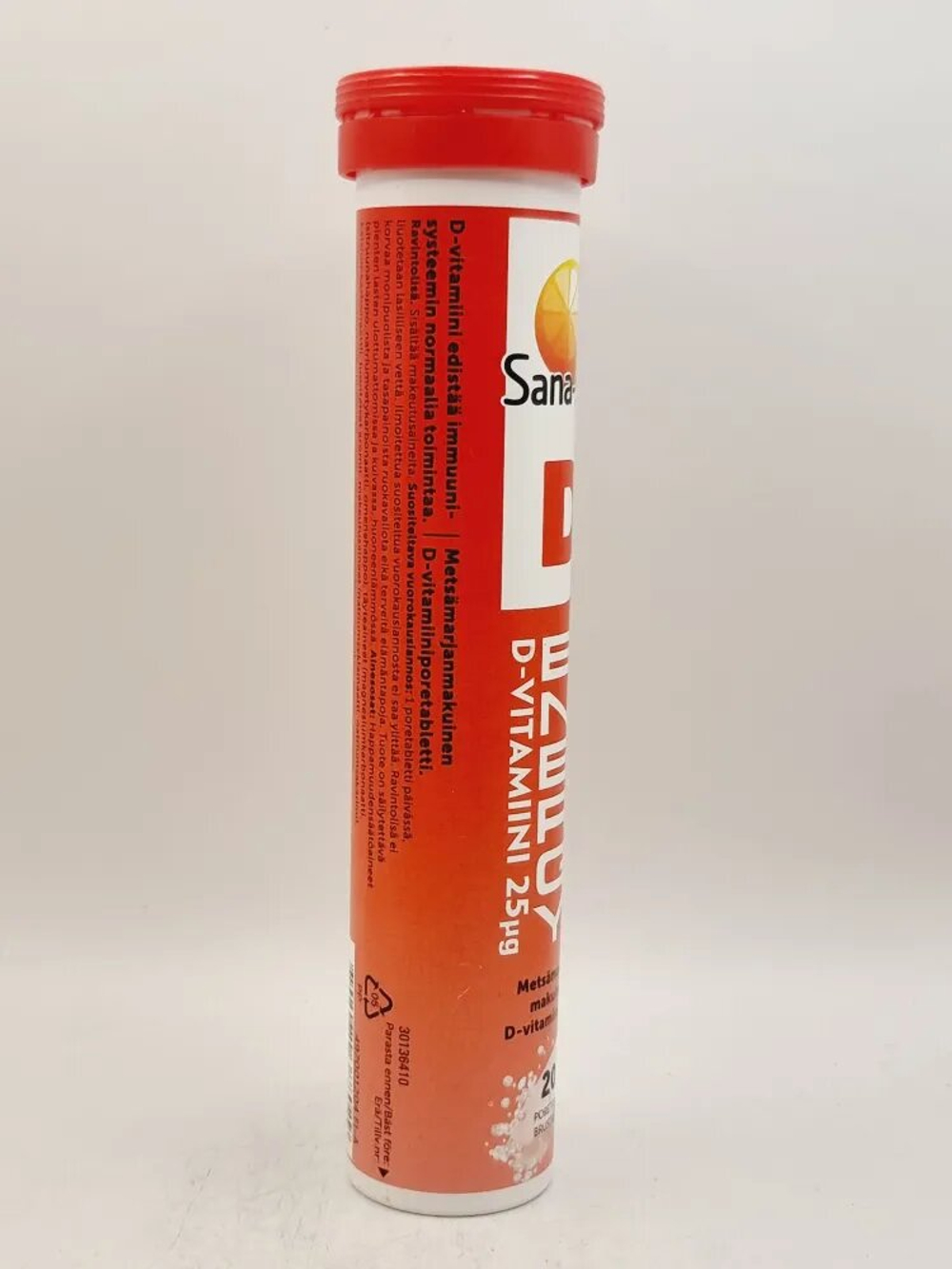 Шипучие таблетки Sana-sol D-Energy, витамин D 25 мкг, со вкусом лесных ягод 20 шт. (из Финляндии)