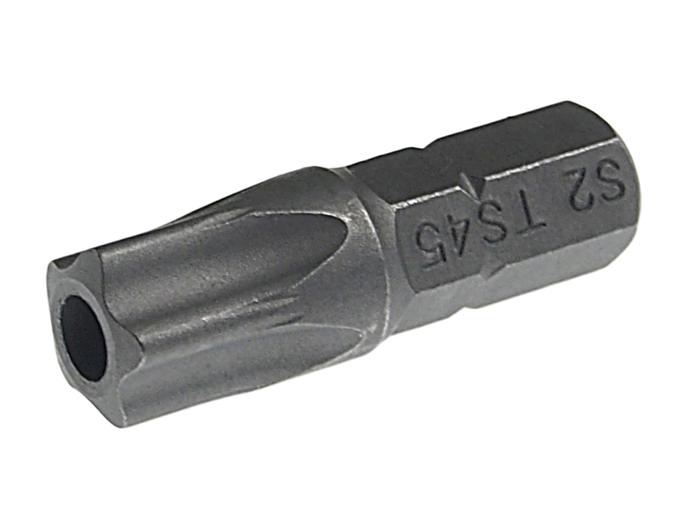 Бита TORX TS45Hх25мм 1/4" 5-ти гранная с отверстием JTC