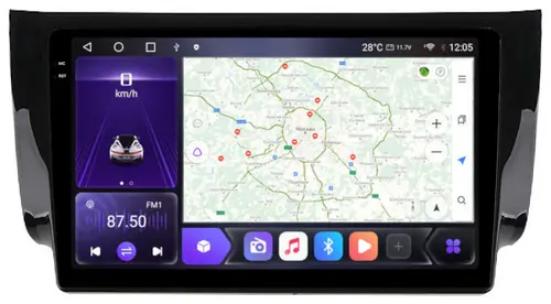 Магнитола для Nissan Sentra/Sylphy B17 2012-2023, Tiida 2015 - Kuberg OL-1666-1 QLed+2K, Android 12, Быстрая, CarPlay, 4G SIM-слот