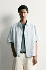ДЖИНСОВАЯ РУБАШКА RELAXED FIT В КЛЕТКУ — ZARA