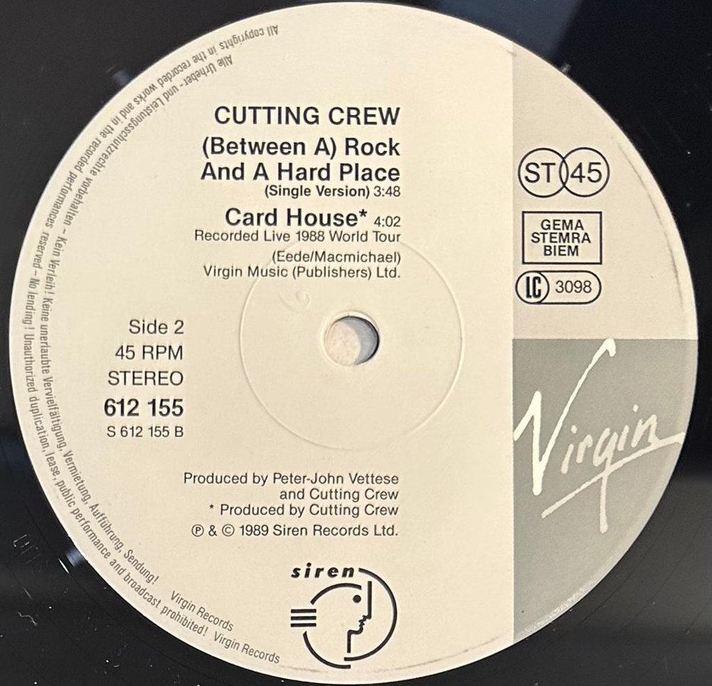 Cutting Crew - (Between A) Rock And A Hard Place (Германия 1989г.) Maxi-Single