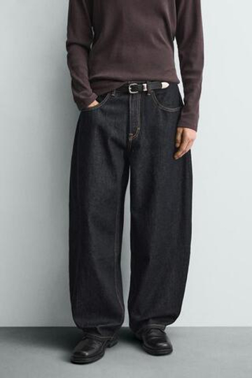ZARA ДЖИНСЫ BALLOON FIT, СИНИЙ