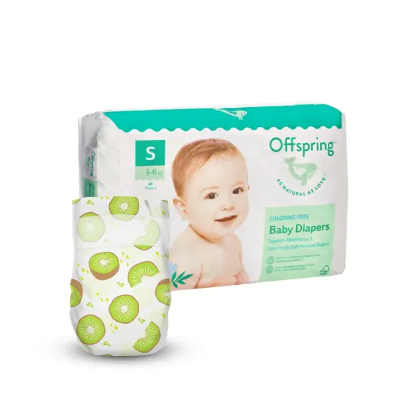 Подгузники Offspring S 3-6 кг, 48 шт, киви