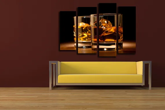 Модульная картина "Whiskey glass"