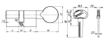 Цилиндровый механизм (D-PRO502/90) D-PRO5002Knob90(40+10+40) CP хром 5Key