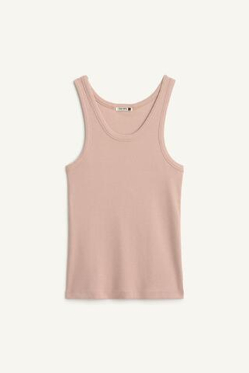 ZARA ТОП В РУБЧИК ИЗ ХЛОПКА, БЛЕДНО-РОЗОВЫЙ