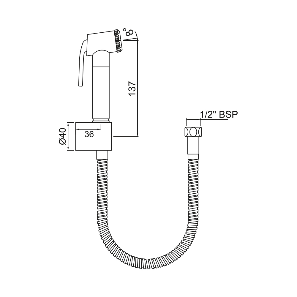 Гигиенический душ с гибким шлангом и держателем Jaquar ALD-CHR-573