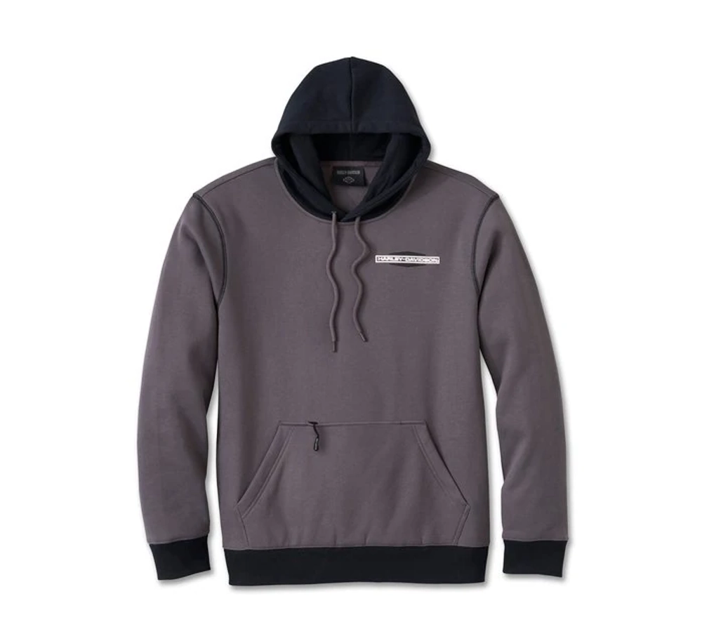 Худи Men's Kickstart Pullover Hoodie - Colorblock - Harley Black & Blackened Pearl Harley-Davidson