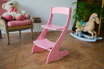 Расти стульчик «Павлин» для детей - Светло-Розовый, Деревянный 49x47x85