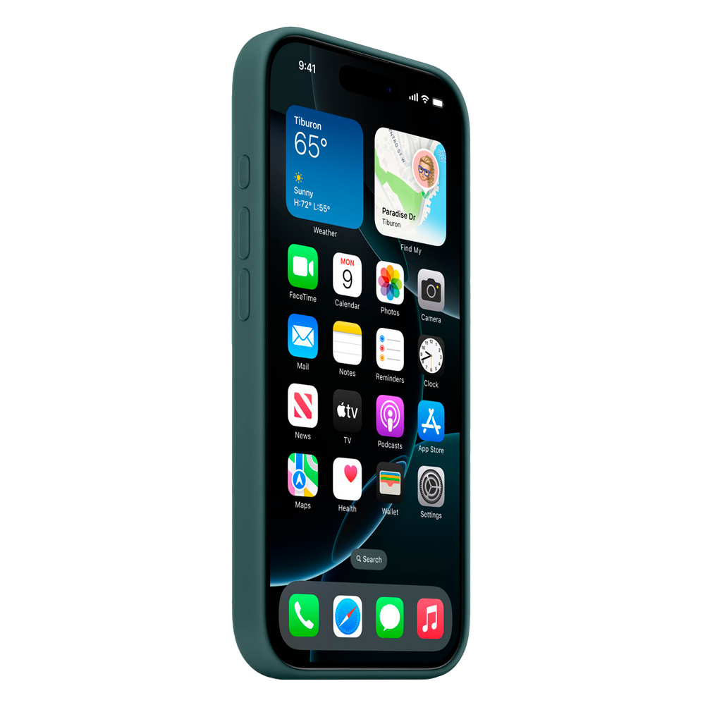 Силиконовый чехол с поддержкой MagSafe Apple Silicone Case для iPhone 16 Pro, Lake Green (Озерно-зеленый)