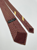 Галстук бордовый с собаками Salvatore Ferragamo
