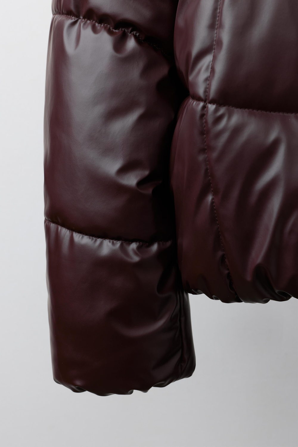 ZARA СТЕГАНАЯ БЛЕСТЯЩАЯ КУРТКА WATER REPELLENT, КОРИЧНЕВЫЙ