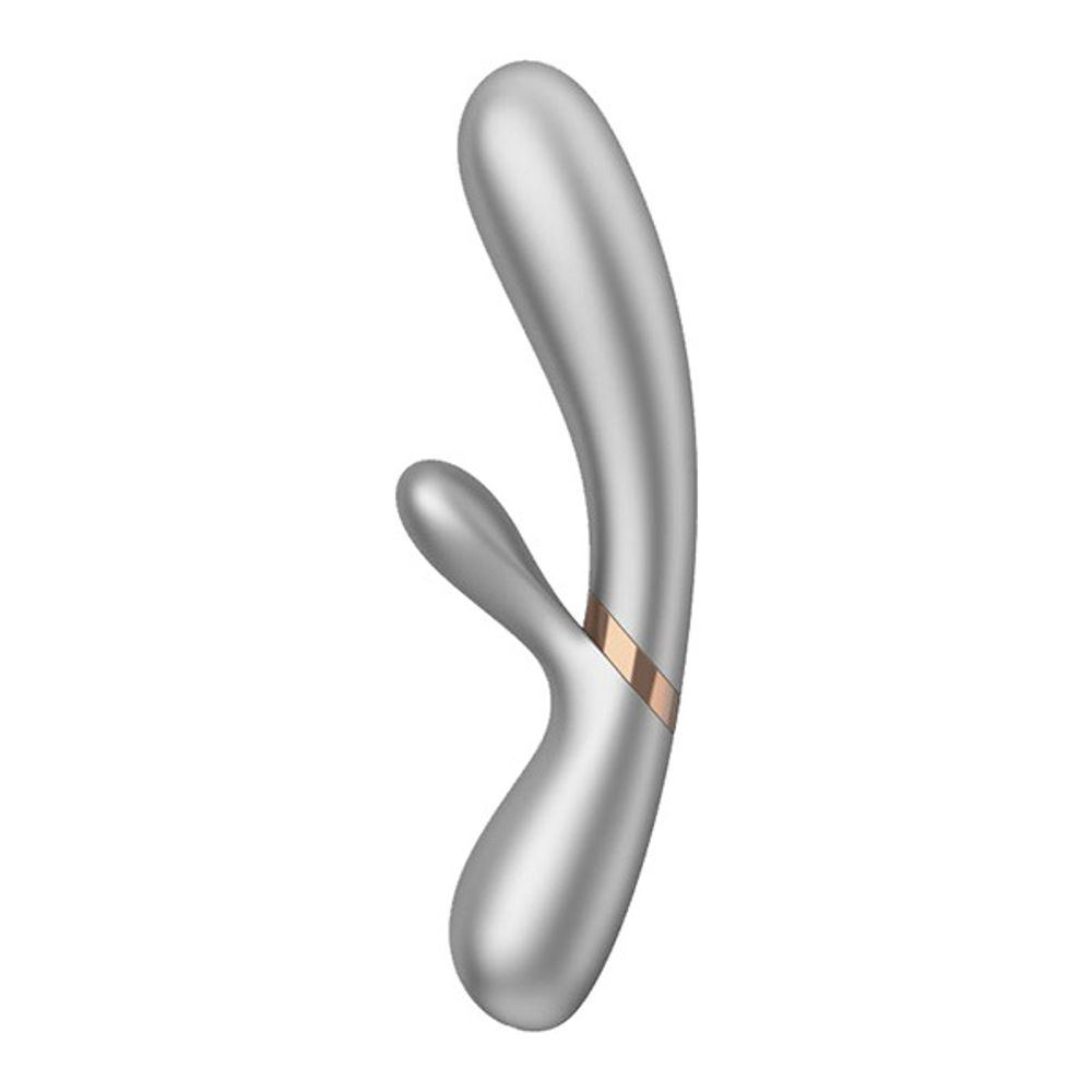 Серебристый вибратор-кролик 19,3см Satisfyer Hot Lover