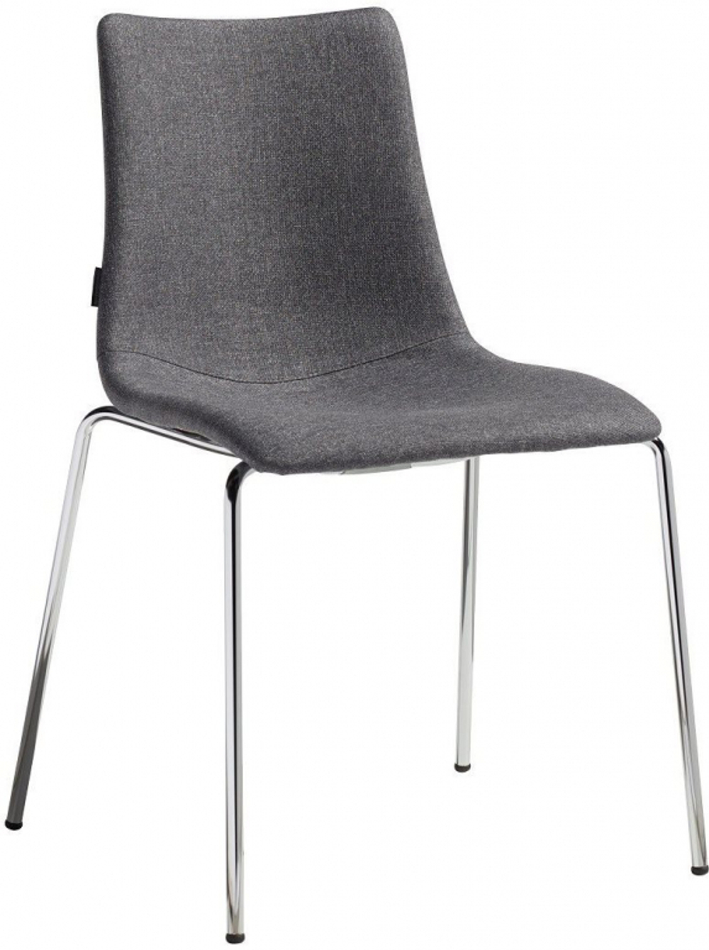 Стул с обивкой Scab Design Zebra Pop 4 legs, хром, серый