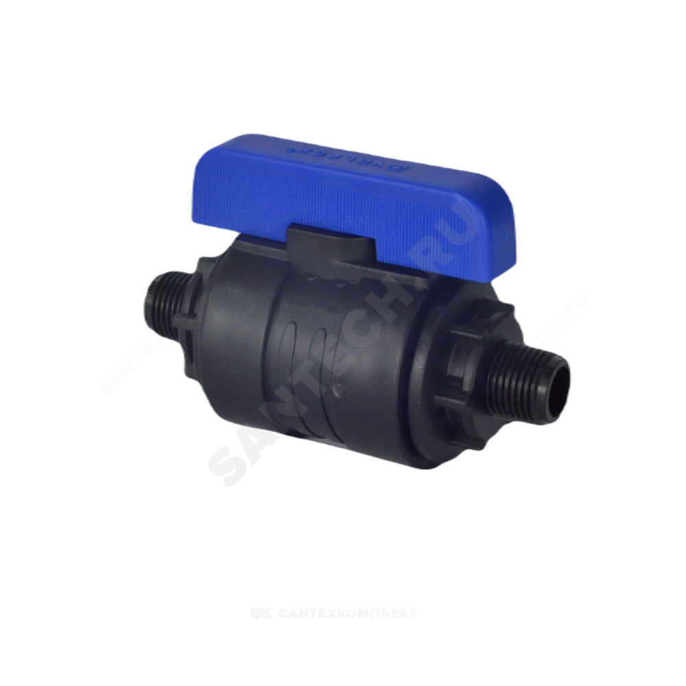Кран шаровой компрессионный ПЭ Ду 20 3/4"x3/4" НР/НР Ру16 VALFEX 1210220034034