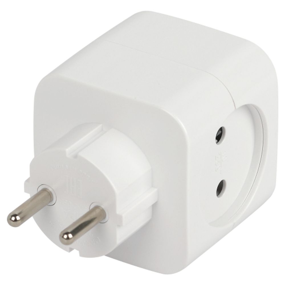 Разветвитель электрический ЭРА SP-2-USB-W на 2 розетки + 2xUSB 2400mA без заземления 10А белый | Электротовары