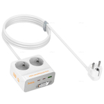 Настольная розетка HOCO AC28 Descanso (PD45W/2C1A) 2m (white)