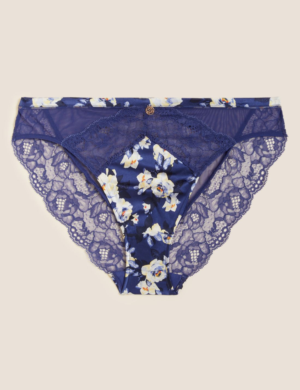 Трусики с кружевной отделкой и высоким вырезом на бедрах T81006431L - Marks & Spencer