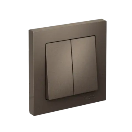 ATLASDESIGN 2-клавишный ВЫКЛЮЧАТЕЛЬ, сх.5, 10АХ, в сборе, МОККО