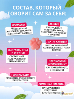 Полезные леденцы на палочке с ксилитом 10 шт без сахара