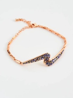 Браслет Молния с фиолетовыми кристаллами Swarovski
