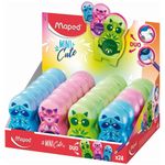 Точилка с ластиком MAPED "LOOPY Mini Cute", с контейнером, корпус ассорти, 049113