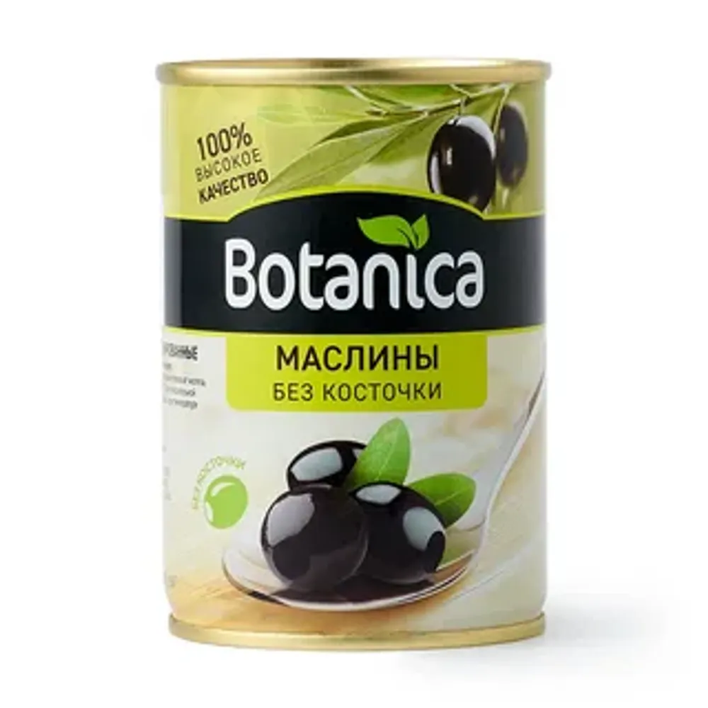 Маслины без косточки целые Botanica 300мл 12шт ж/б