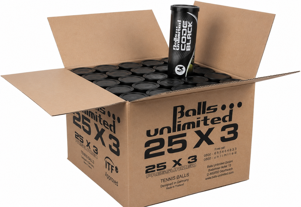 Karton pilek tenisowych Balls Unlimited Code Black 25x3B